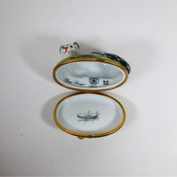 Limoges Trinket box - Chamart Limoges Porcelain Cat Box - Picture 11 of 15